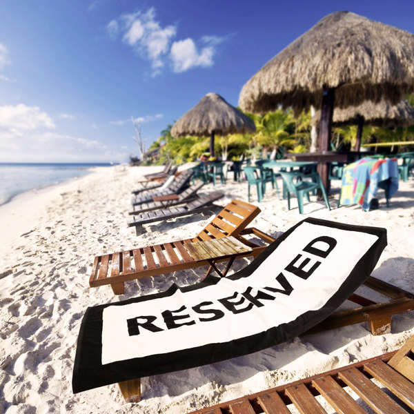 reserved beach towel