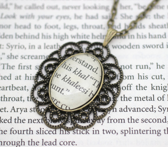 book page necklace