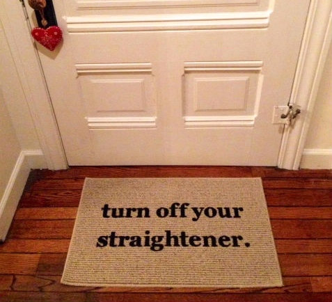 turn off straightener door mat