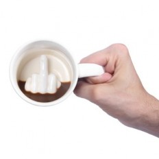middle finger coffee mug