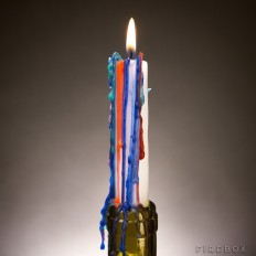 multi colored drip candles