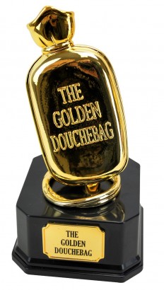 golden douchebag trophy